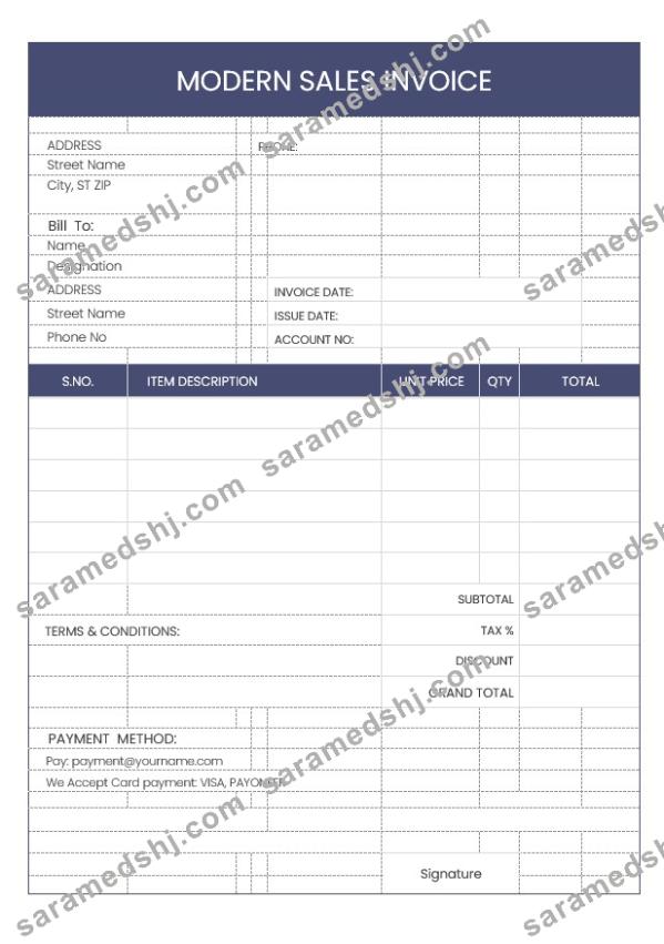 Modern Sales Invoice Template